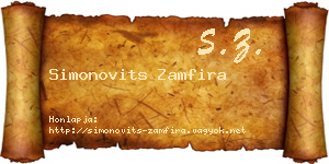 Simonovits Zamfira névjegykártya